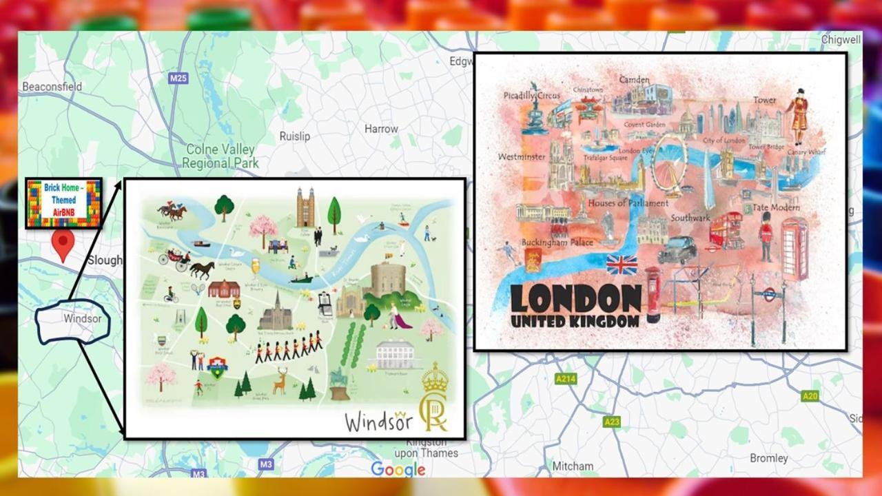 Royal Brick Home - Sleeps 5 To 6 - No Ulez - Tube Nearby - Free Parking - Lego Themed Slough Exteriér fotografie